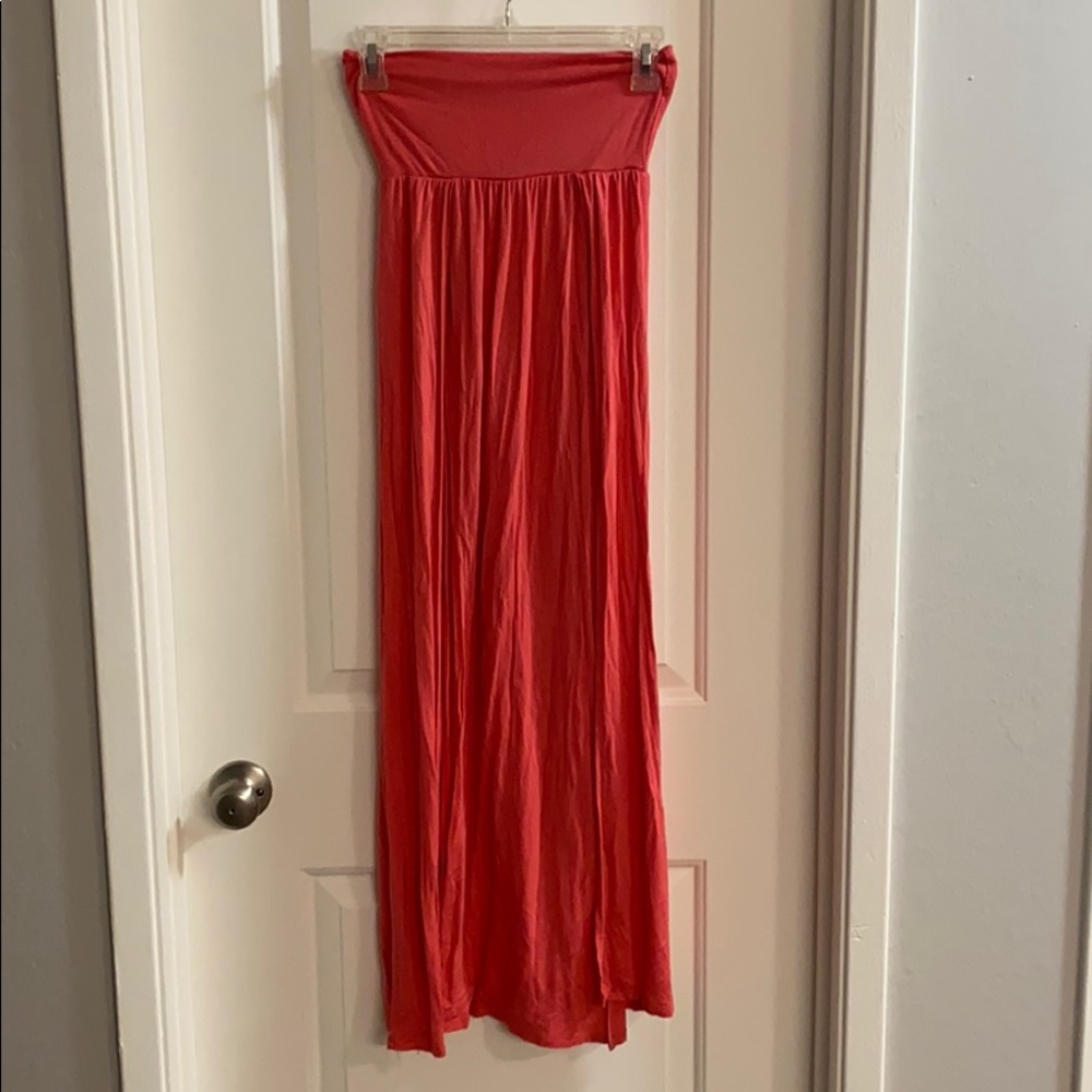 Coral double split skirt